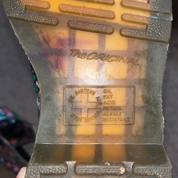 Dr. Martens 1460 Pascal Leather Lace-up Combat Boots Wild Poppy Red Floral 6 - Picture 9 of 9